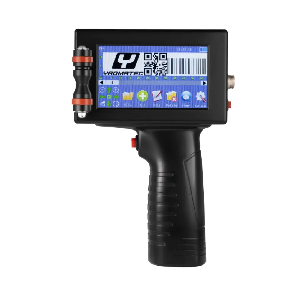 YAOMATEC 12.7mm Print Height Printer ,Carton Plastic Metal Date  barcode  Number Logo Handheld Inkjet Printer
