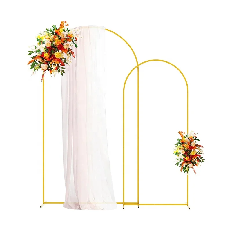 2024 Hot Selling Gold Metal Wedding Arch Stand Set for Birthday Party Graduation Ceremony Decoration