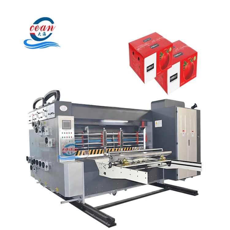 Ocean Automatic 2 Colors Printing Slotting Die Cutting Machine Printer Machine Corrugated Box Making Machine