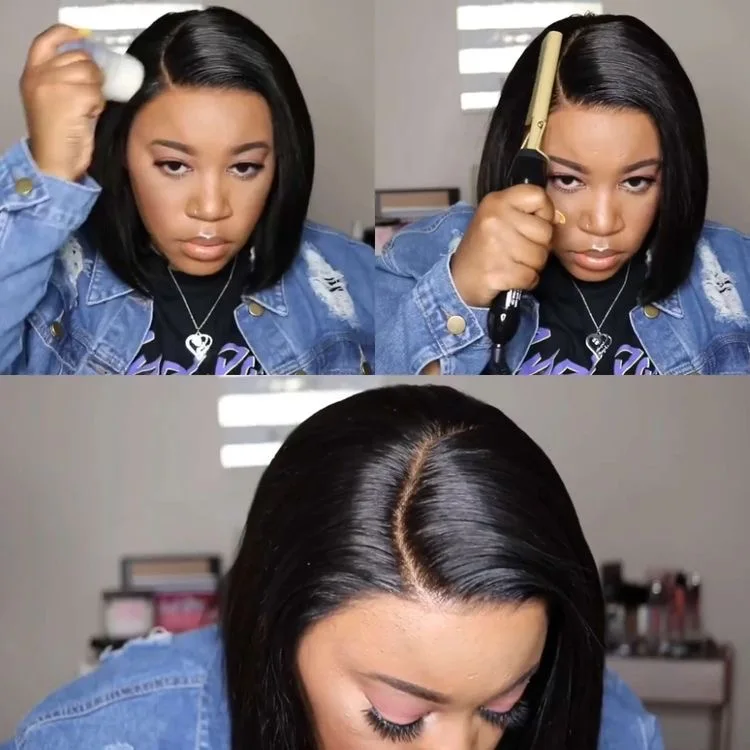 GS Wholesale Factory Price Short bob wig, 6a grade virgin hair 10-14' bob wigs for black women, 150% density lace front wigs