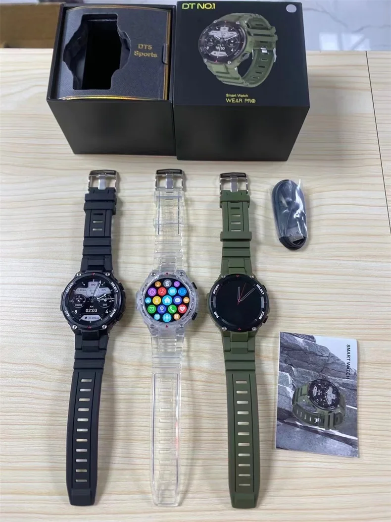 DT5 Sport Smartwatch IP67 Waterproof Wallpaper Heart Rate Blood Oxygen for Men Women Wear Pro Outdoor GPS DT NO.1 Smartwatch(7).jpg