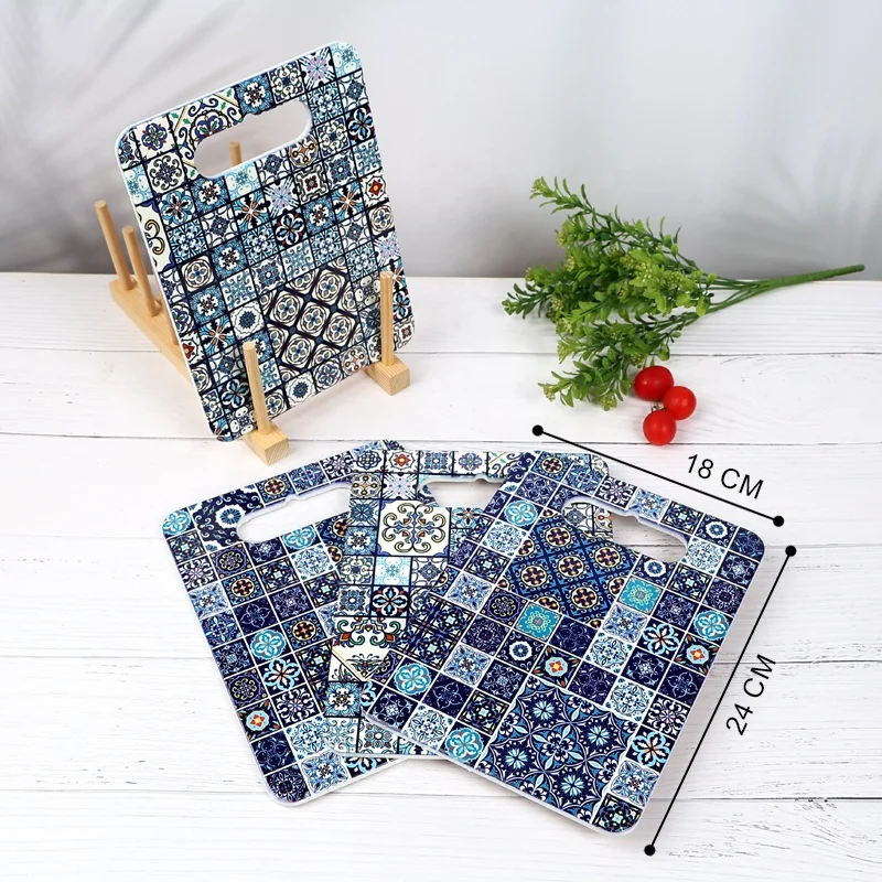 Sublimation Spanish ceramic cutting board shape ceramic trivet Italy Custom ceramic placemat supplier