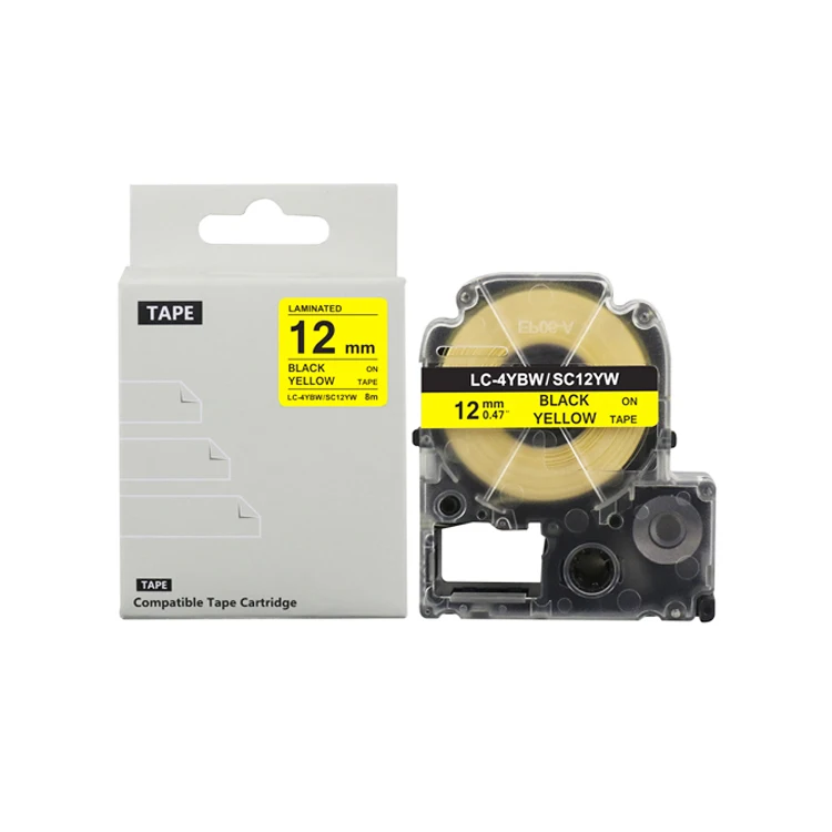 Epson совместимый черный на желтом цвете LC-4YBW/SC12YW гибкие светодиодные ленты 12 мм лента для печати