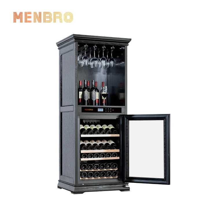 
Wine Bar Cabinet Compressor Manufacturers Cooling System Humidor Dual Zone Wine Cooler 