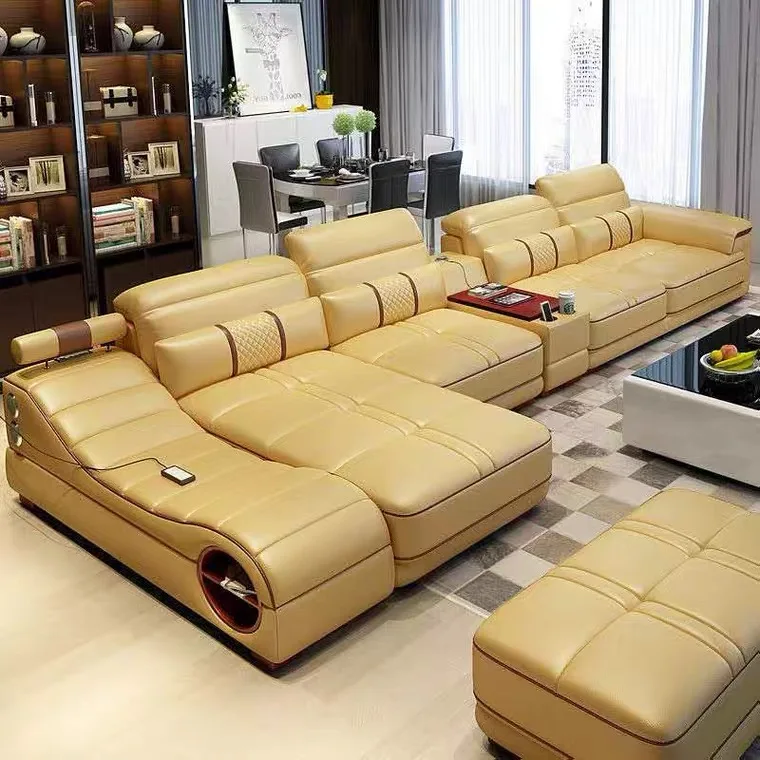 
Modern design couch living room furniture sofa sectional with integrated massage chair with speakers 