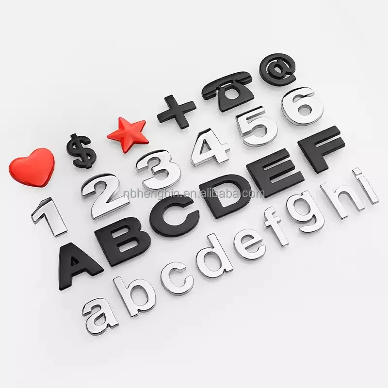 Wholesale Custom Adhesive 3d Abs Chrome Car Number Letters Embolem For Make Car Plate License