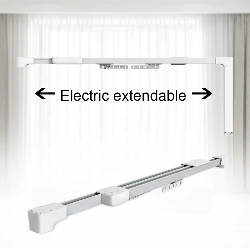 Electric smart Curtain Motorized Telescopic Extendable Curtain Track Adjustable Track Rail Rod