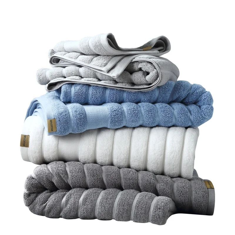 Luxury 100% Cotton 32S/2 34x75cm 70x140cm Spa Hotel Custom Logo Solid Color Terry hand bath Towel towel set towels