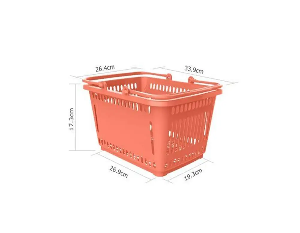 cheap plastic PP shopping baskets with handles for stores