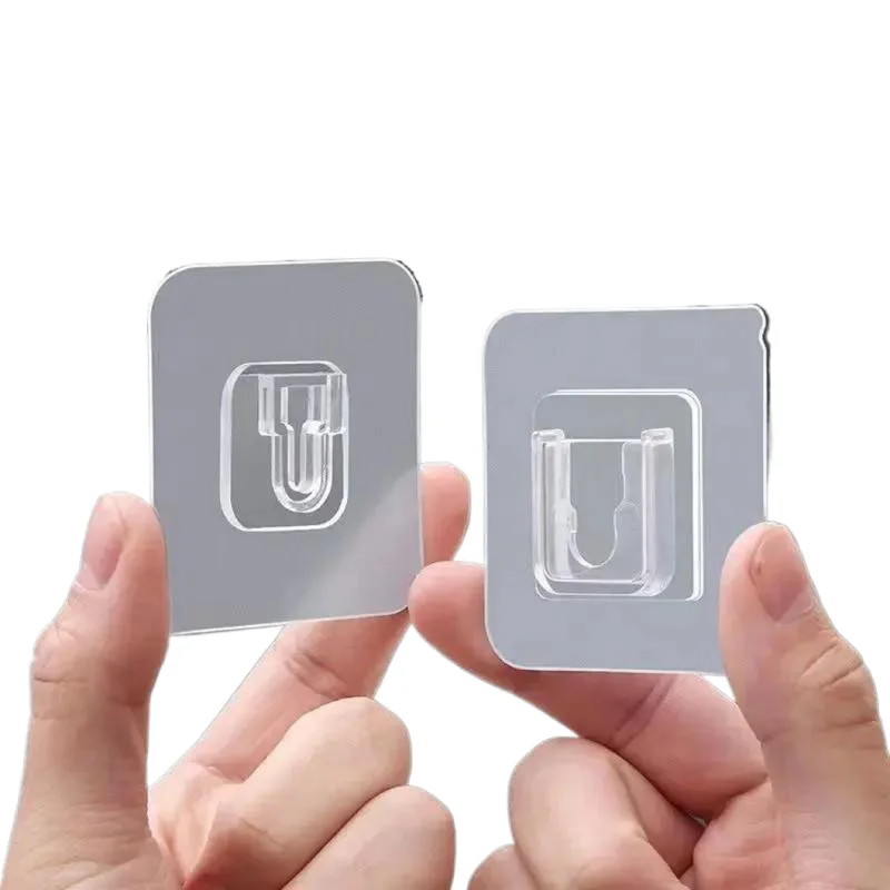 Transparent Plastic Wall Hook Double Sided Adhesive Suction Cup Double Sided Sucker Hook Bathroom Shower Clothes Hanging