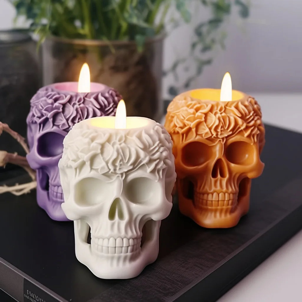 Festive funny skulls Candle Mold 3d Silicone Cake Molds Mould Diy Candle Mold
