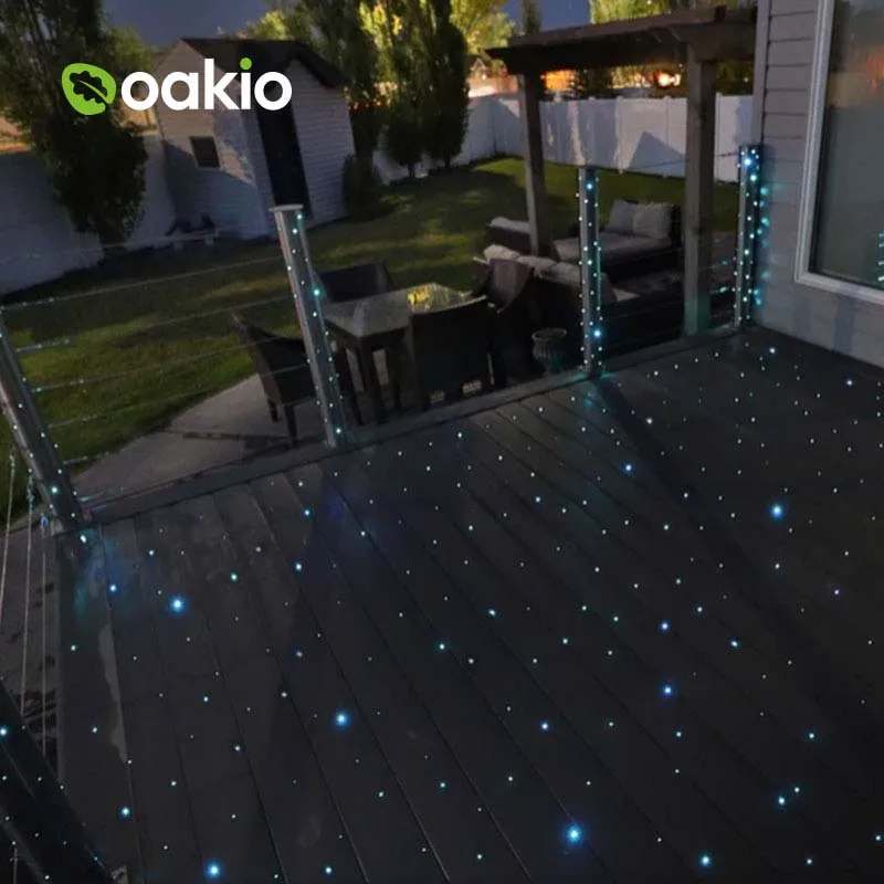 
decorative WPC Decking star ceiling led black jacket led fiber optic lights 