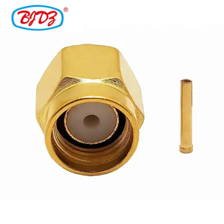 Factory supply Wholesale RP reverse polarity SMA Male Solder RF Coax Coaxial connectors For RG141 RG402 Cable