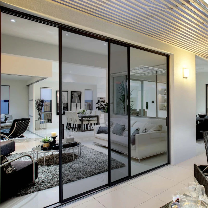 Factory Standard Cheap Design Kitchen Soundproof Aluminium Alloy Profile Frame Glass Sliding Door