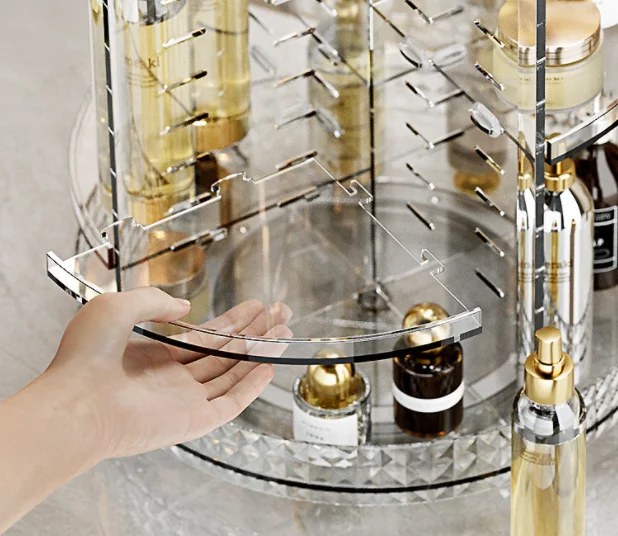 Clear Transparent large 360 degree rotation Cosmetic Storage Box 360 rotating makeup organizer