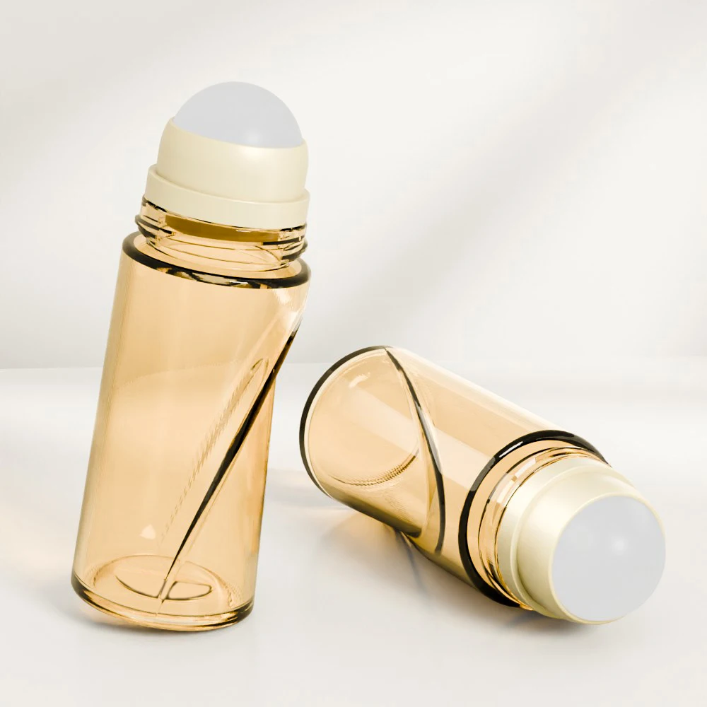 SOMEWANG glass perfume packaging cylinder 50ml empty refillable cosmetic glass roll on bottle