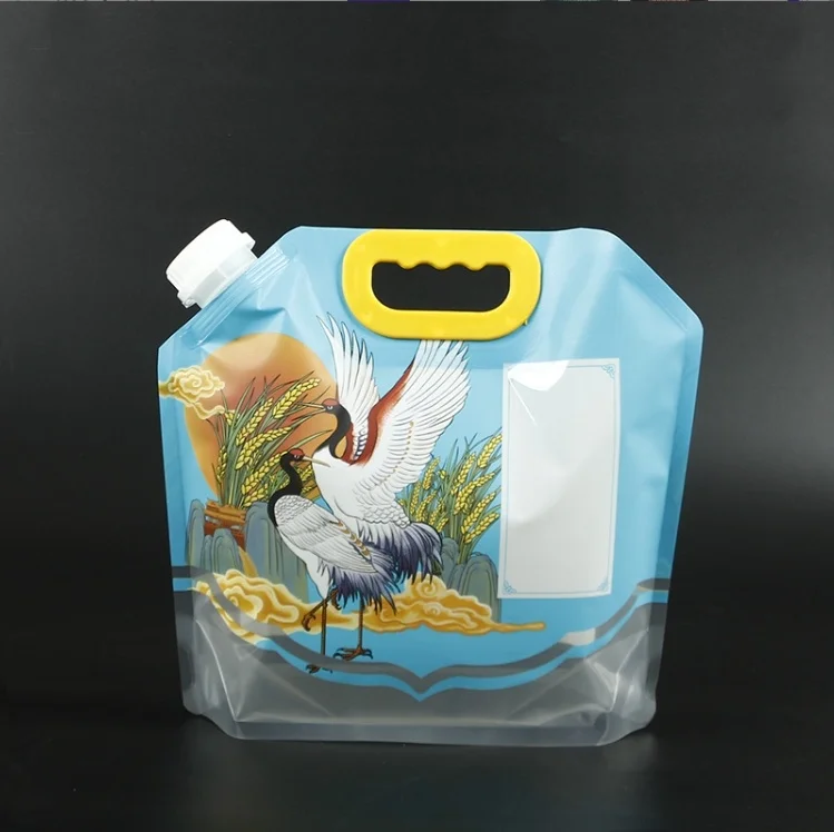 Security Liquid Packaging Stand up Suction Nozzle Pouch Spout Beer Drink Juice Grain Packaging Bags clear PE Plastic