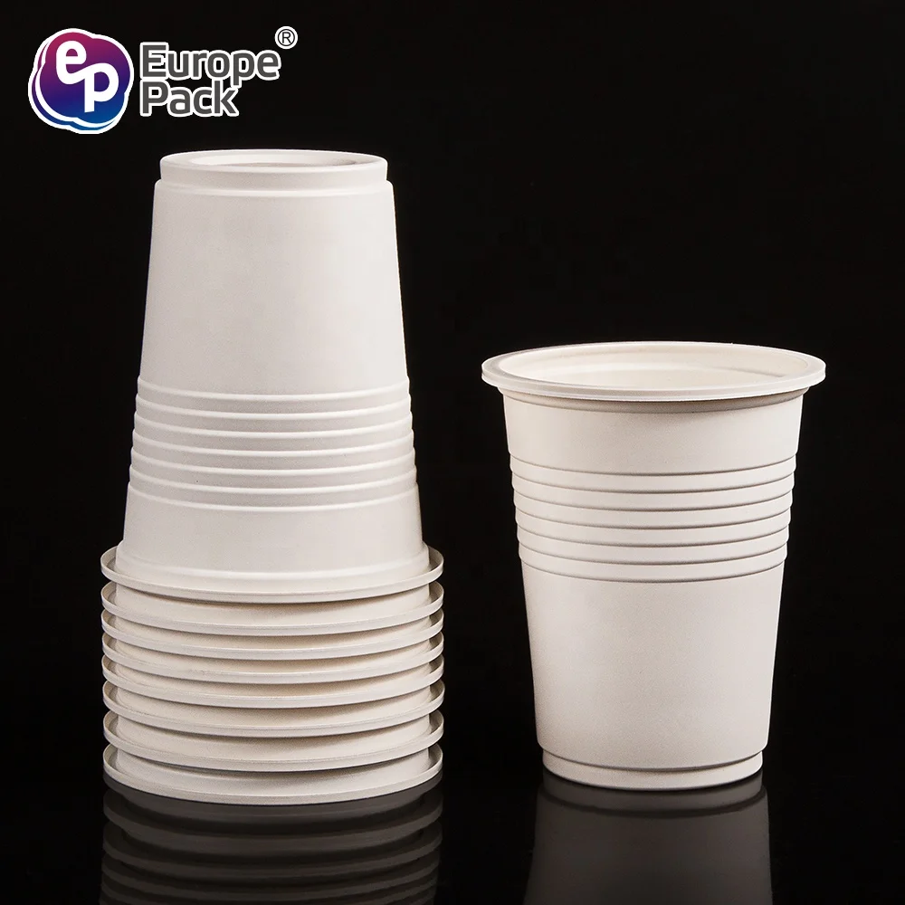 Europe-Pack 9 OZ 250ml high quality PP cornstarch biodegradable nature color plastic juice cup