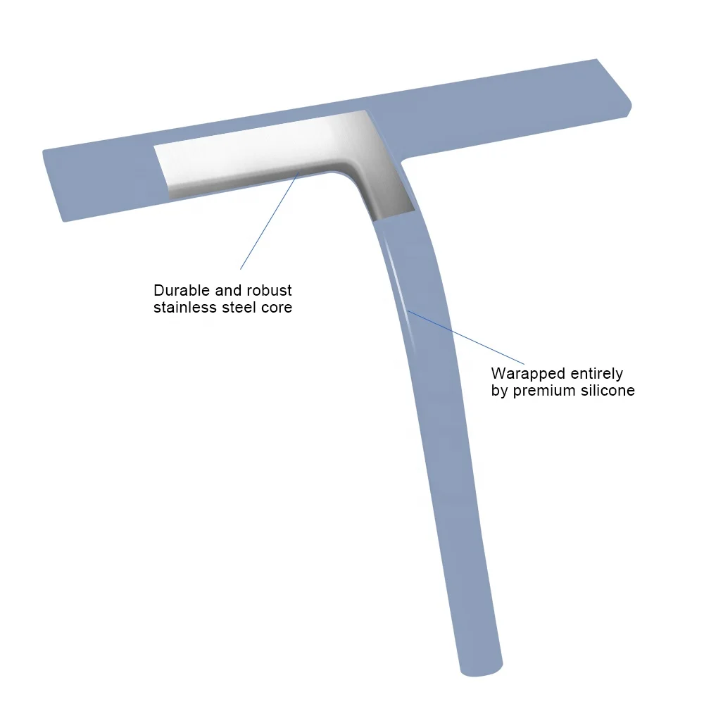 Wholesale stainless steel window cleaner door glass window wiper squeegee blade silicone shower squeegee
