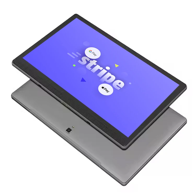 Stocked 14-Inch Under Screen NFC reader Android 14 OS Tablet Front NFC POS Tablet for Donation Kiosk Charity with floor stand