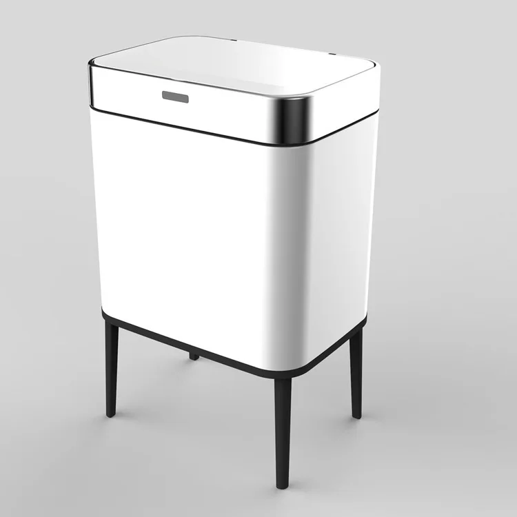 40L white High quality  large capacity Transmission Trash Can  Kitchen trash bin  Sensor trash can