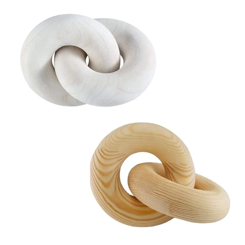 2024 Decorative Wooden Chain Link Decor Wood Knot Chain for Farmhouse Wall Decor wooden chain link