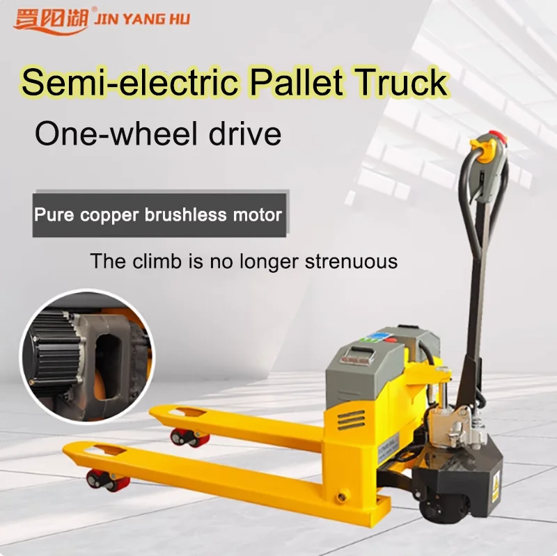 Heavy Duty 2 Ton 3Ton Full Electric Pallet Truck Jack Semi Electric Trolley Large Capacity For Material Handling