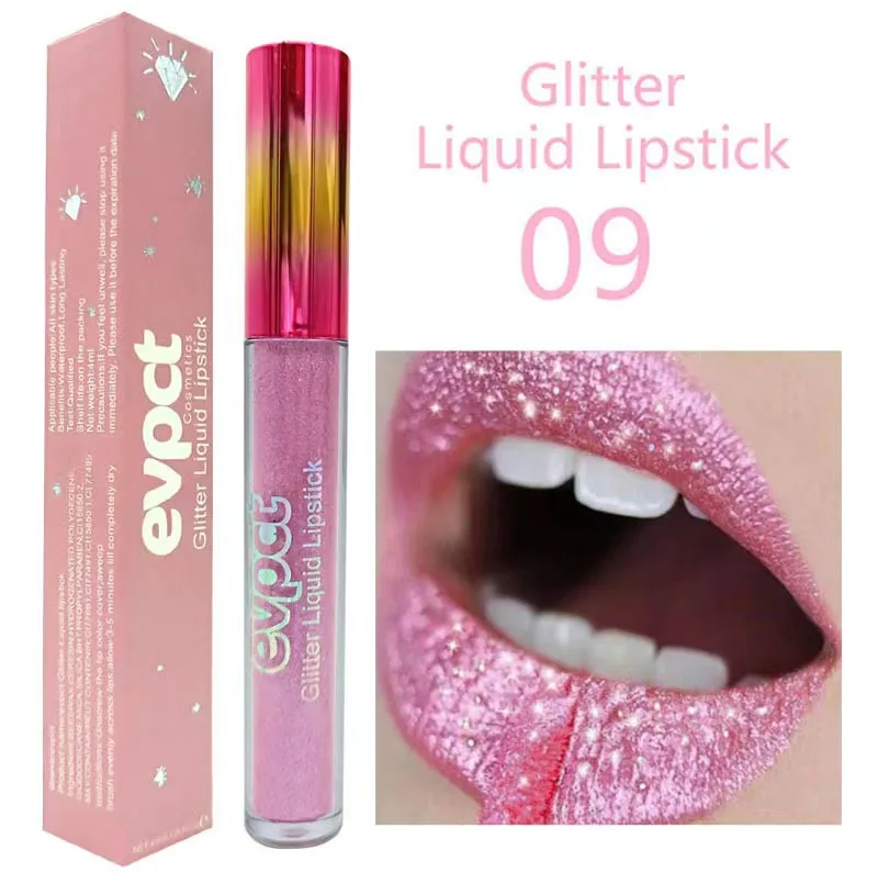 Non-Fading Diamond Magic Sparkle Matte Change Metal Lip Gloss Lipstick Foreign Trade New Products Exploded