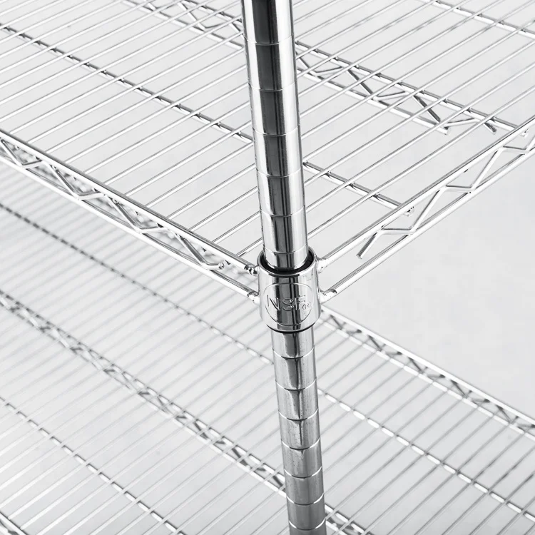 Nsf Approved Steel  Shelving  Wire Shelving Metal Chrome Rack