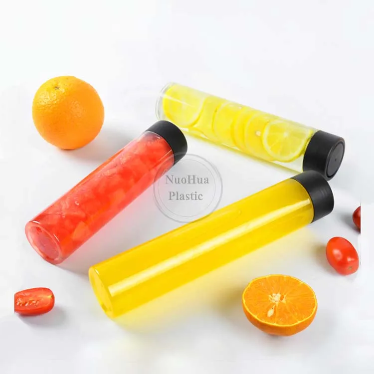 Round Shape Juice bottle 400ml 500ml 600ml Pet Beverage Transparent Plastic Juice Bottle for juice business
