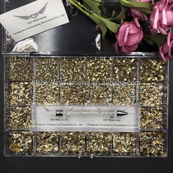 C&Y Custom Glass Rhinestone Top Set For Nails Flatback Design In Box Nail Rhinestones