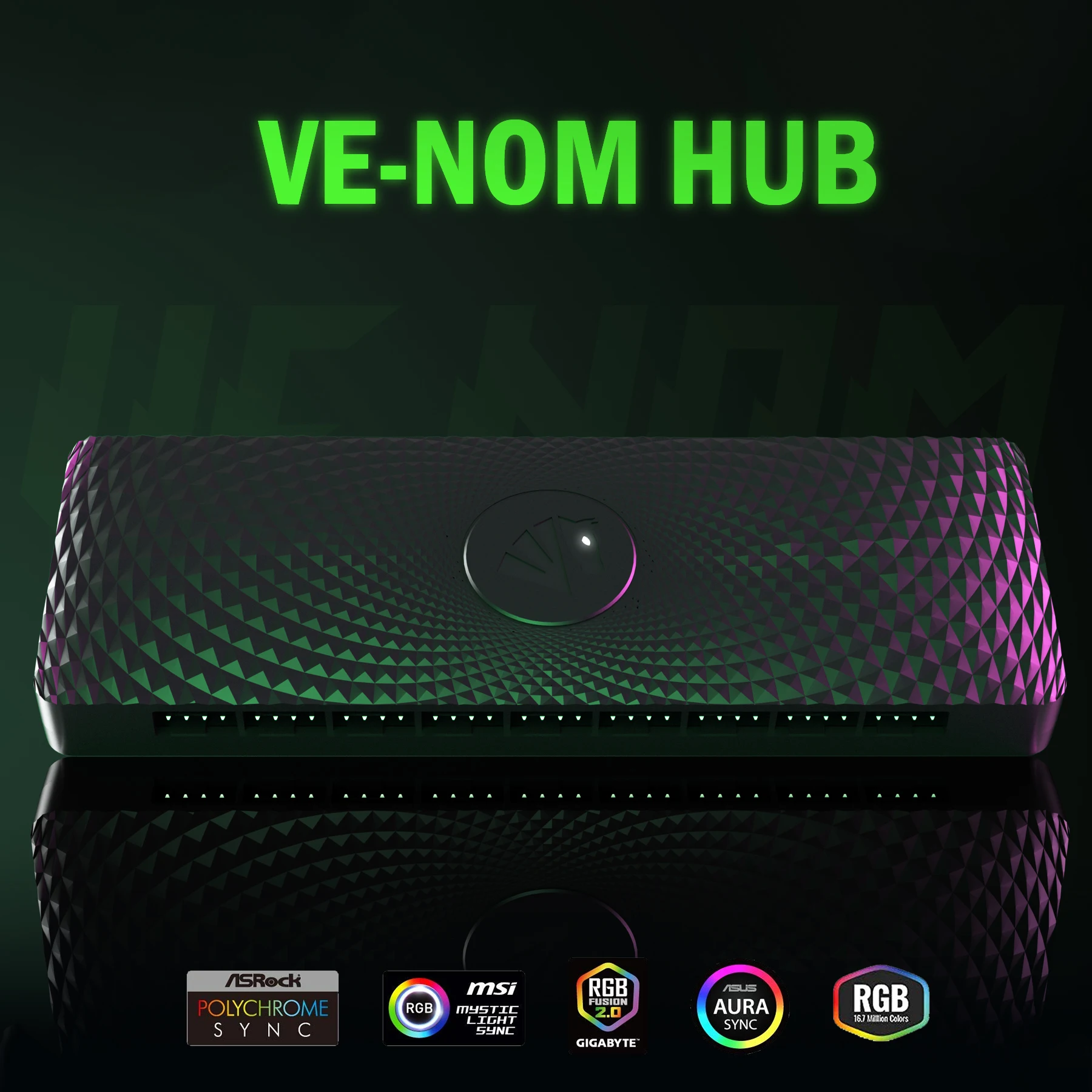 Manufacturer Small MOQ Multifunctional Asiahorse DIY VE-HUB  ARGB PWM 2Pin 3Pin 6Pin AURA SATA  Hub For Chassis wire management