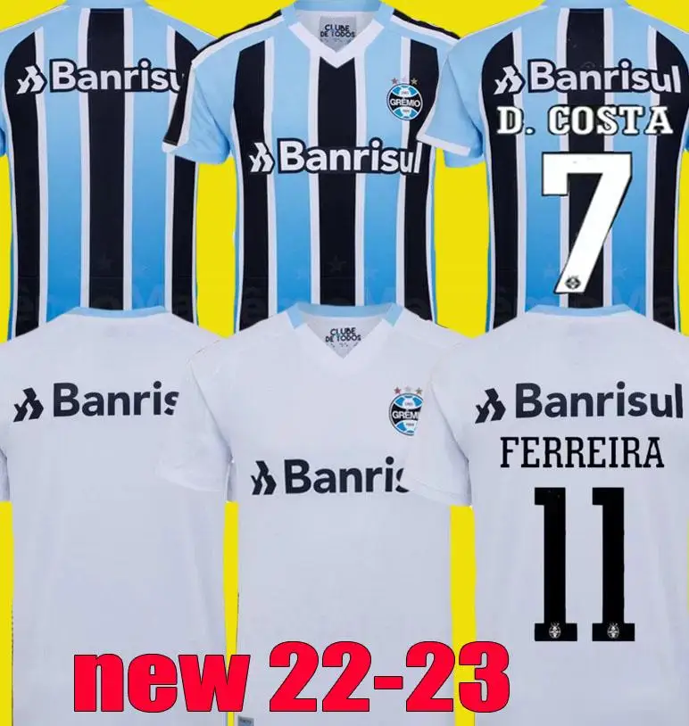 022 2023 Gremio Soccer Jerseys 22 23 KANNEMANN LUAN AZEVEDO EVRTON GEROMEL Home Away Mens Football Shirts Camisetas de futebol
