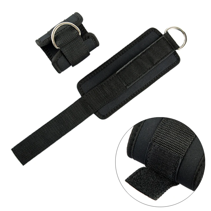 Adjustable Neoprene Padded Ankle Straps Ankle Cuffs for gym Fitness cable machines with Double D-Ring