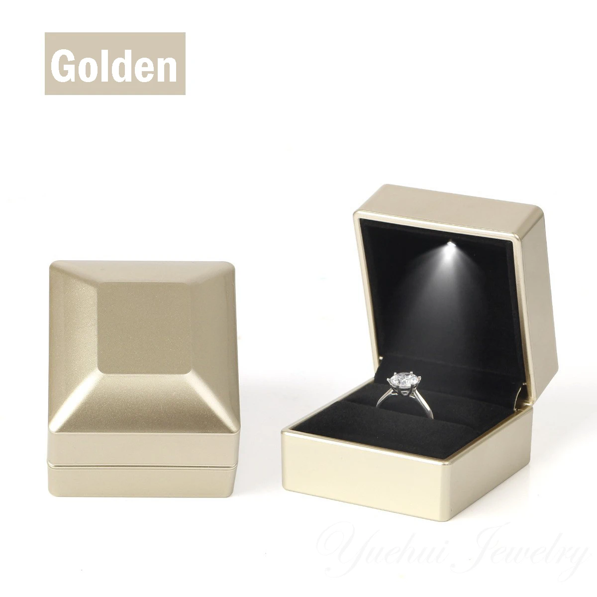 high quality rubber custom ring bracelet pendant bangle wedding jewelry storage plastic gift box with led