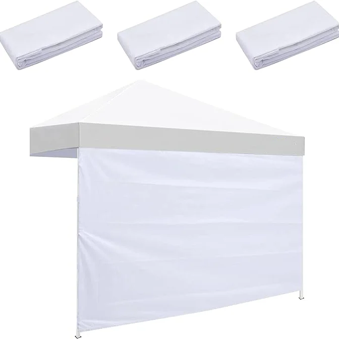 10 x 10 ft White Pop-up Tent/Instant Commercial Canopy (Side Wall Only) UV Waterproof 210D Oxford Fabric Trade Show Tents