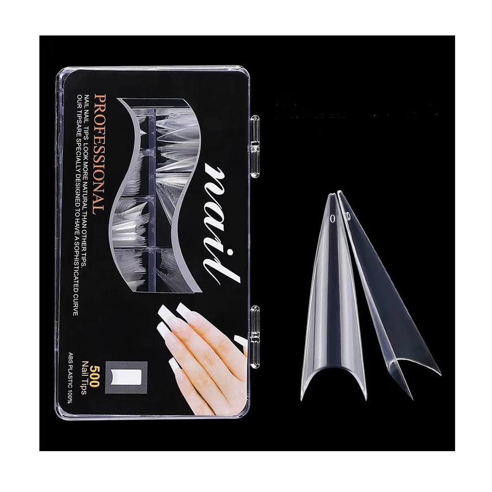 Discount Press on Nails False Nail Tips Coffin 500pcs Professional Artificial Art Transparent Nail Tips 500pcs