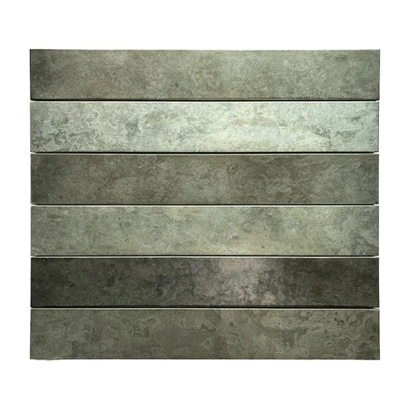 Modern Design Grey Metal Mosaic Tiles in Long Strip Shapes for Bathroom or Living Room 5 Year Warranty for Interior Wall Clutch