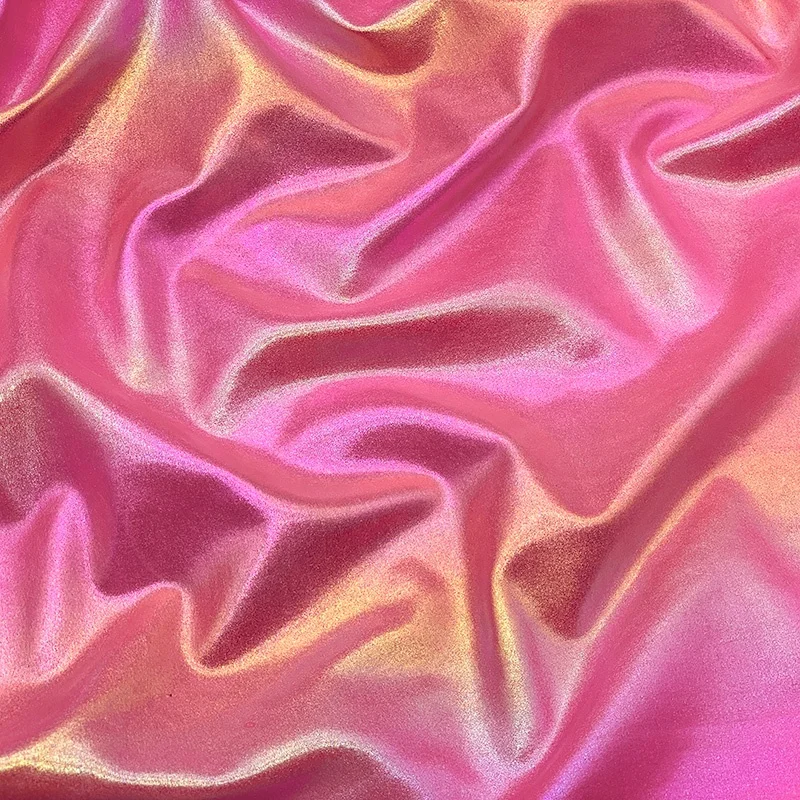 New Arrivals iridescent hologram foil 4 way stretch knitted elastane nylon spandex fabric for bikini bra swimwear dancewear