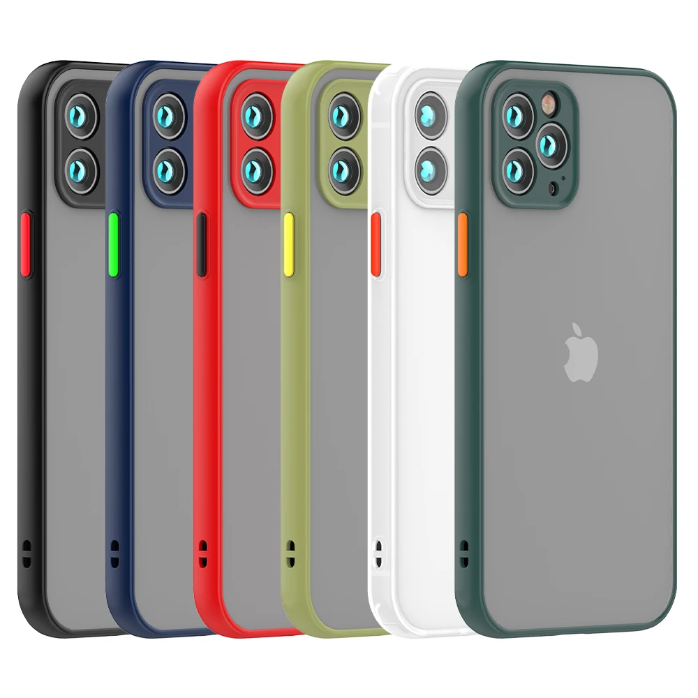  Чехол для iPhone 12 11 Pro Ультратонкий чехол из ТПУ и поликарбоната X/XS MAX XR 8 7 6/6s Plus прозрачная матовая задняя крышка мобильного