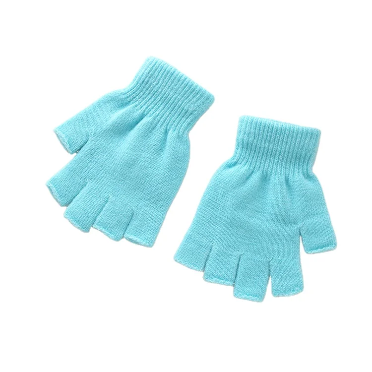 Half Finger Fingerless Gloves  Knit  Solid Color Half Finger Knitted Mittens Winter Soft Warmer Unisex Basic gloves