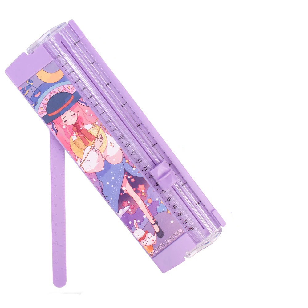 Пластиковый мини-Макарон с мультяшным рисунком A5 ручной резак для бумаги детей