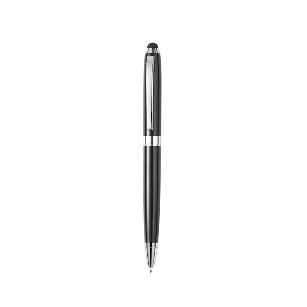 
Customized White Laser Twist Action Metal Pen With Stylus 