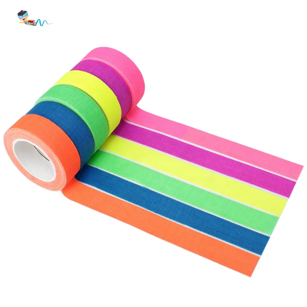 3- Recyclable Colorful UV Resistant Reflective in the Night Nylon Cloth Base Fluorescent Gaffer Self Adhesive Tape