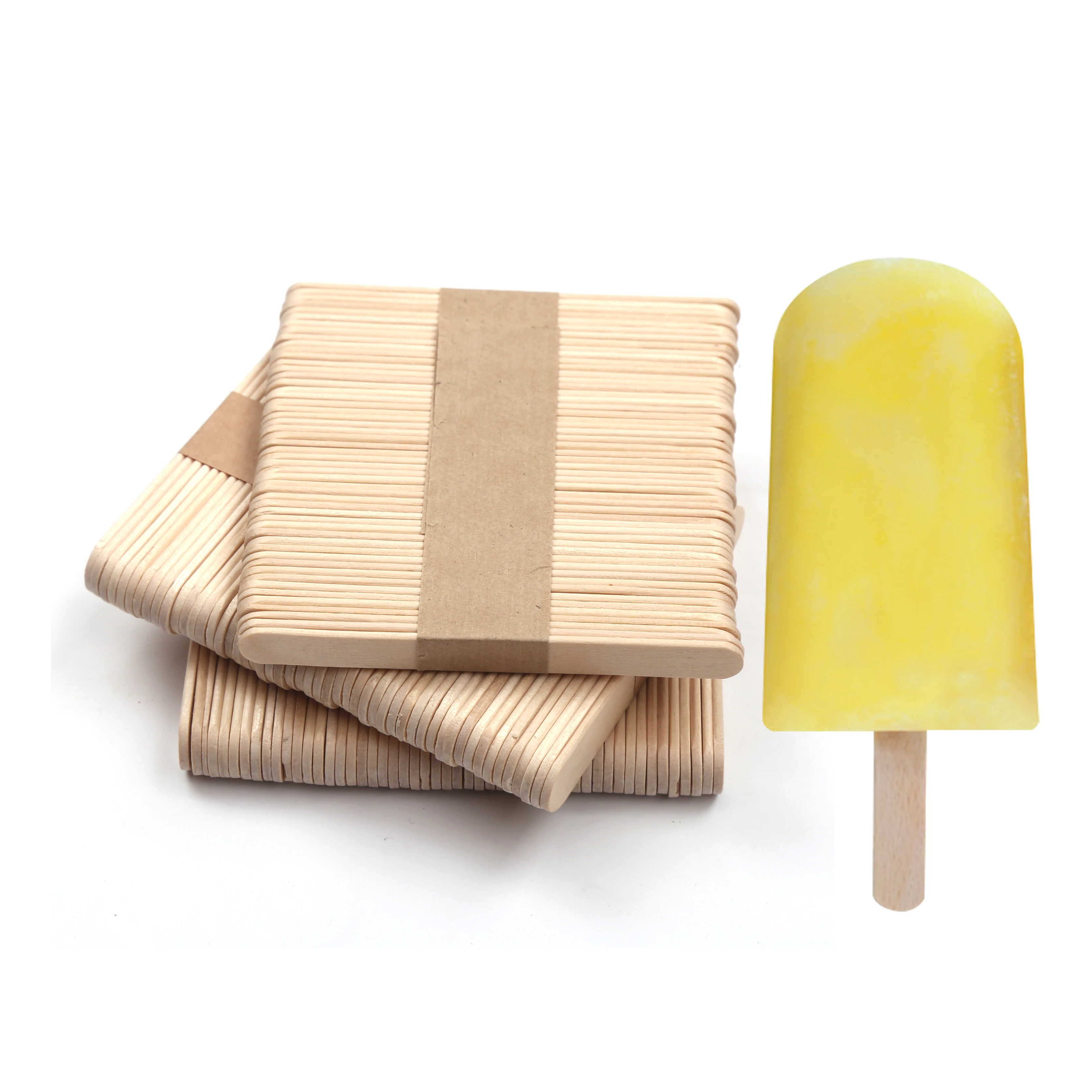 Natural color wooden craft popsicle stick  wood printed ice cream sticks