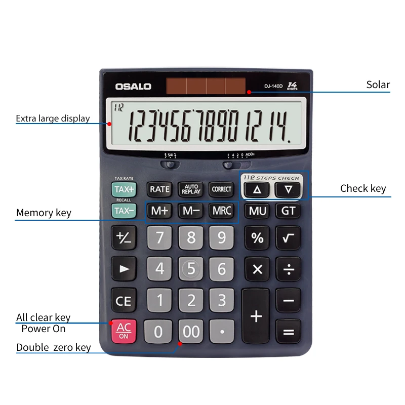 Desktop Calculator DJ-140D Electronic Custom Logo Calculadora Calculatrice Rekenmachine Blank Calculators Office Supplies
