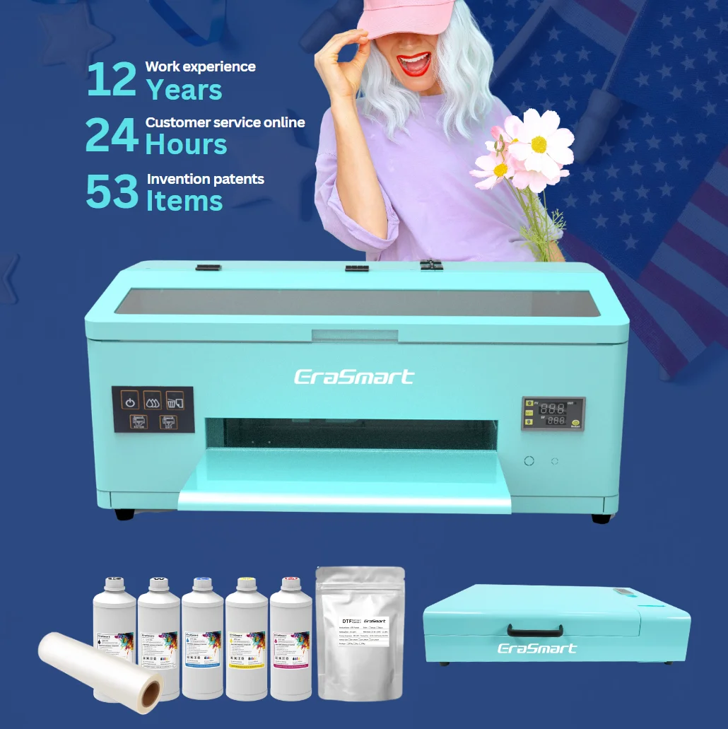 Earasmart цифровой 13-дюймовый Настольный маленький DTF переводчик impresora футболка печатная машина A3 XP600 L1800 1390 рулонная пленка