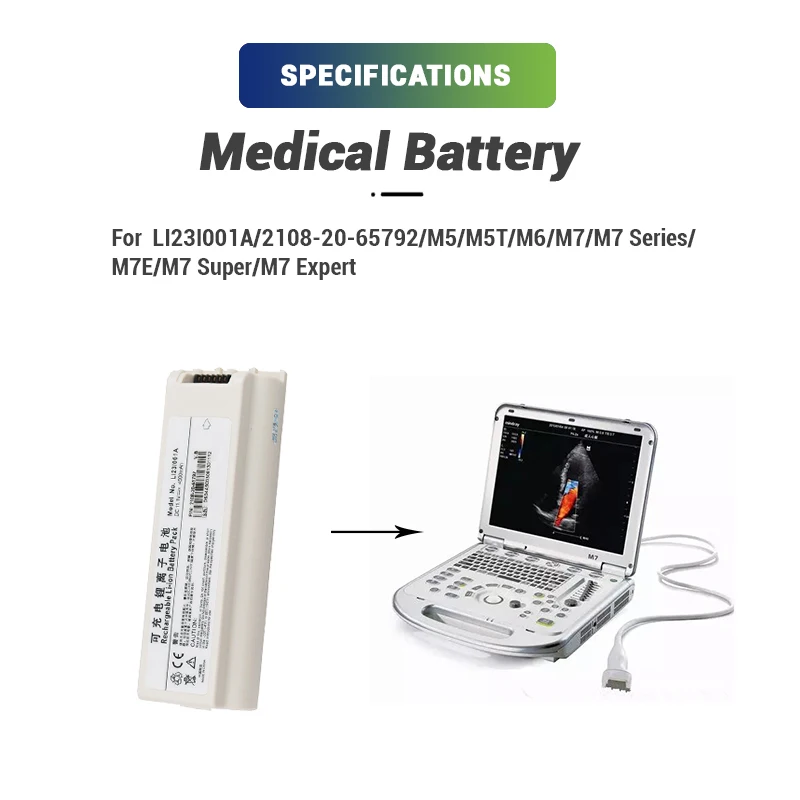 Lithium-ion 1.1V 4500mAh Replacement LI23I001A 2108-20-65792 lithium Medical ultrasound Battery for M5 M5T M7 M7 Series