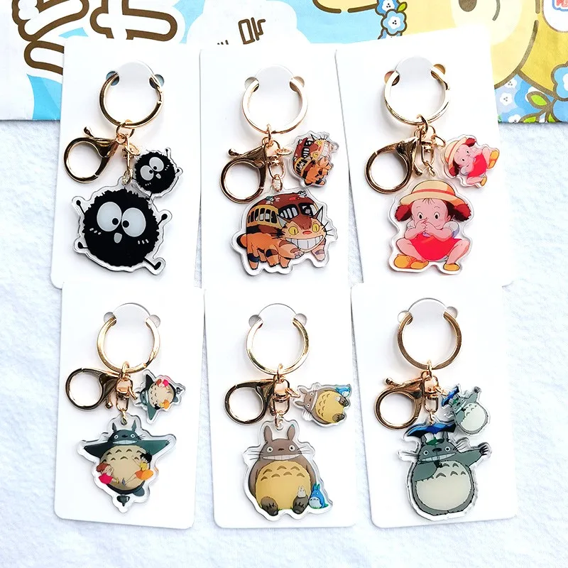 Wholesale key ring backpack pendant cute cartoon anime transparent double sided acrylic keychains