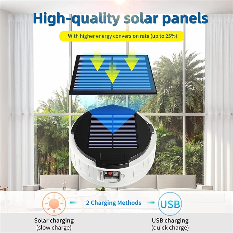 Solar Led Light Remote Controller Rechargeable Bulbs Camping Lantern Led Solar Power Emergency Lights